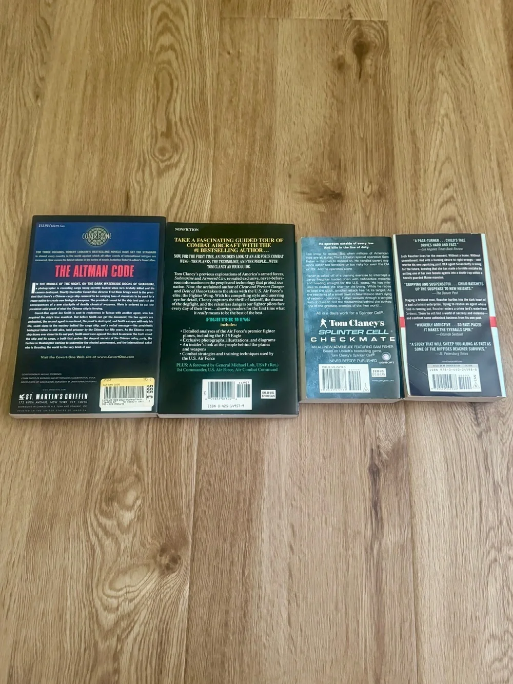 Lot of 4 Tom Clancy, Lee Child, Robert Ludlum Thriller Books